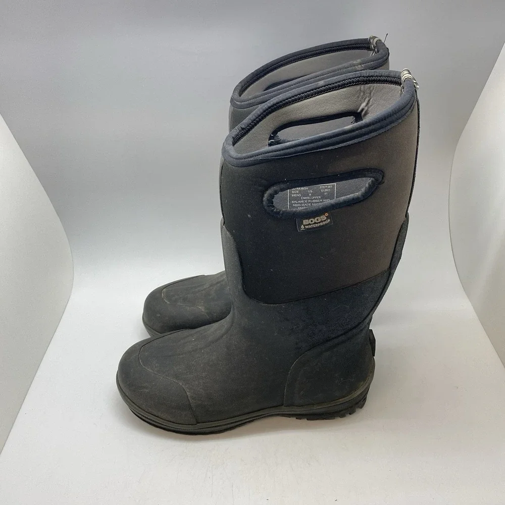 BOGS Ultra High Boots Mens 8 Black Waterproof Snow Boot Workwear Shoes 51377-001